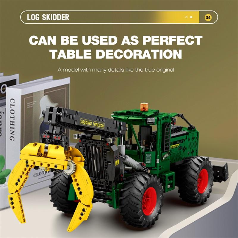 1741PCS RC Timber Tractor Building Blocks Farm Tractor Technology Electronic Remote Control Car Bricks Model Kids Toys Idea Gift