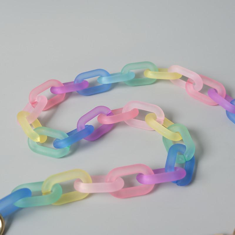 Новый аксессуар для цепочки для телефона, съемные детали, неоновые конфеты, матовый чехол через плечо из смолы, милый ремешок, чехол для телефона, цепочки, акриловый ремешок на плечо, подвесная цепочка