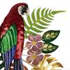 2D Iron Parrot Wall Decor Ornament Bird Sculpture Hanging Artwork for Office Bar Indoor Outdoor