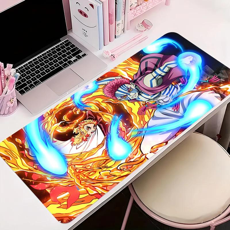 Mouse Pad Anime NonSlip Rubber HD Mousepad Office Desk Mat Gaming PC Accessories Large Gamer Ddemon Slayer Akaza Keyboard Mat