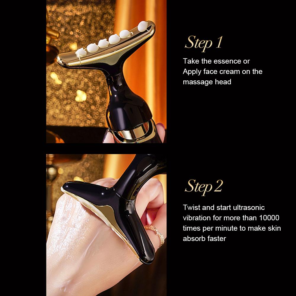 3 In 1 Face Massager Facial Lifting Device Electric Beauty Introducer For Face Neck And Eyes Microcurrent Beauty Skin Tightening Machine Anti Aging