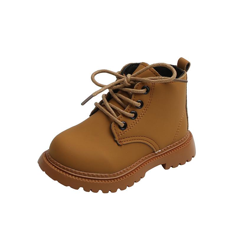 2024 Children's Autumn Boots Solid Color Winter Plush Girl Snow Boots Warm Fashion Kids Ankle Cotton Boots Boys Versatile Causal