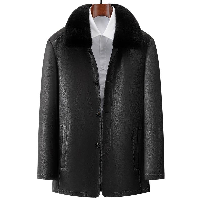 Куртки из натуральной кожи для мужчин на осень и зиму, новые деловые повседневные простые модные кожаные куртки