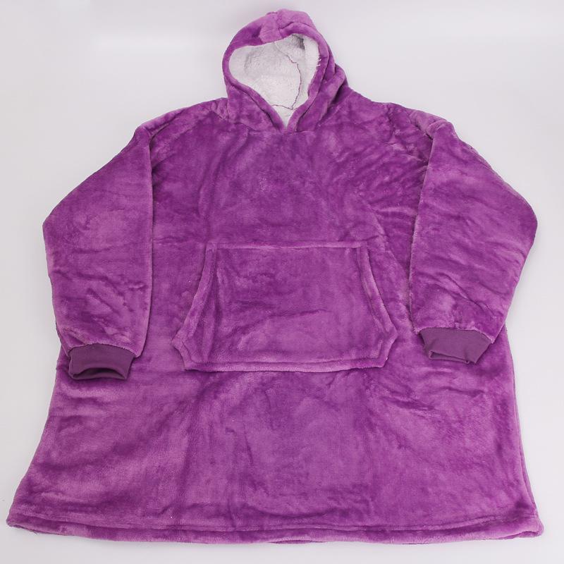 Унисекс флисовый плед-пуловер с капюшоном для тепла на улице и защиты от холода