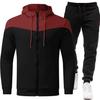 Cross Border Contrasting Толстовка Куртка+молния Кардиган с капюшоном Мужской костюм Повседневная мода Мужской длинный рукав Спорт
