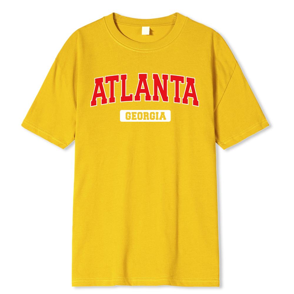 Atlanta Georgia Street Printing Men T Shirt Street Oversize Tshirt Loose 100% Cotton Tee Clothing Man