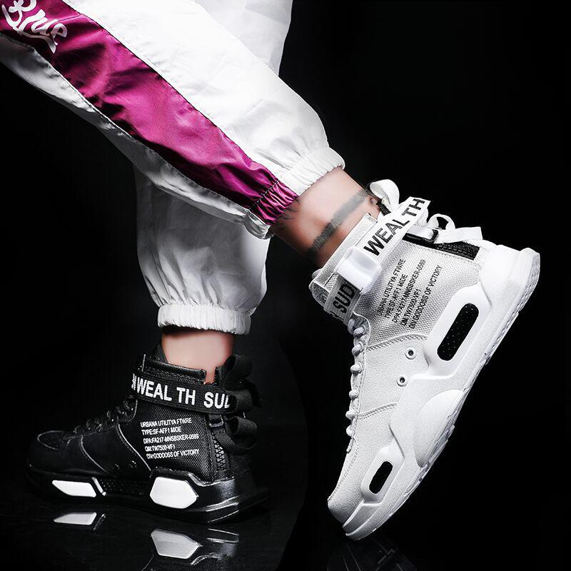 Men's Shoes New Summer Trend Youth Explosion Large Size Couple Mandarin Duck Casual Height Increase Versatile High Top Sports Shoes