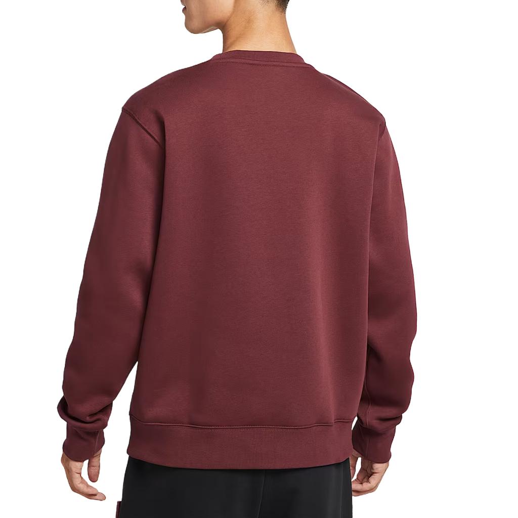 Nike Club Fleece Crewneck Simple Outdoor Sports Loose Casual Sweatshirt Men Sweatshirt Dark-Team-Red FN3887-619
