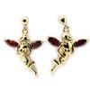 Les Trésors De Lily [L4290] - Gold Plated 'Tinker Bell' Golden Garnet Earrings - 25x15 Mm