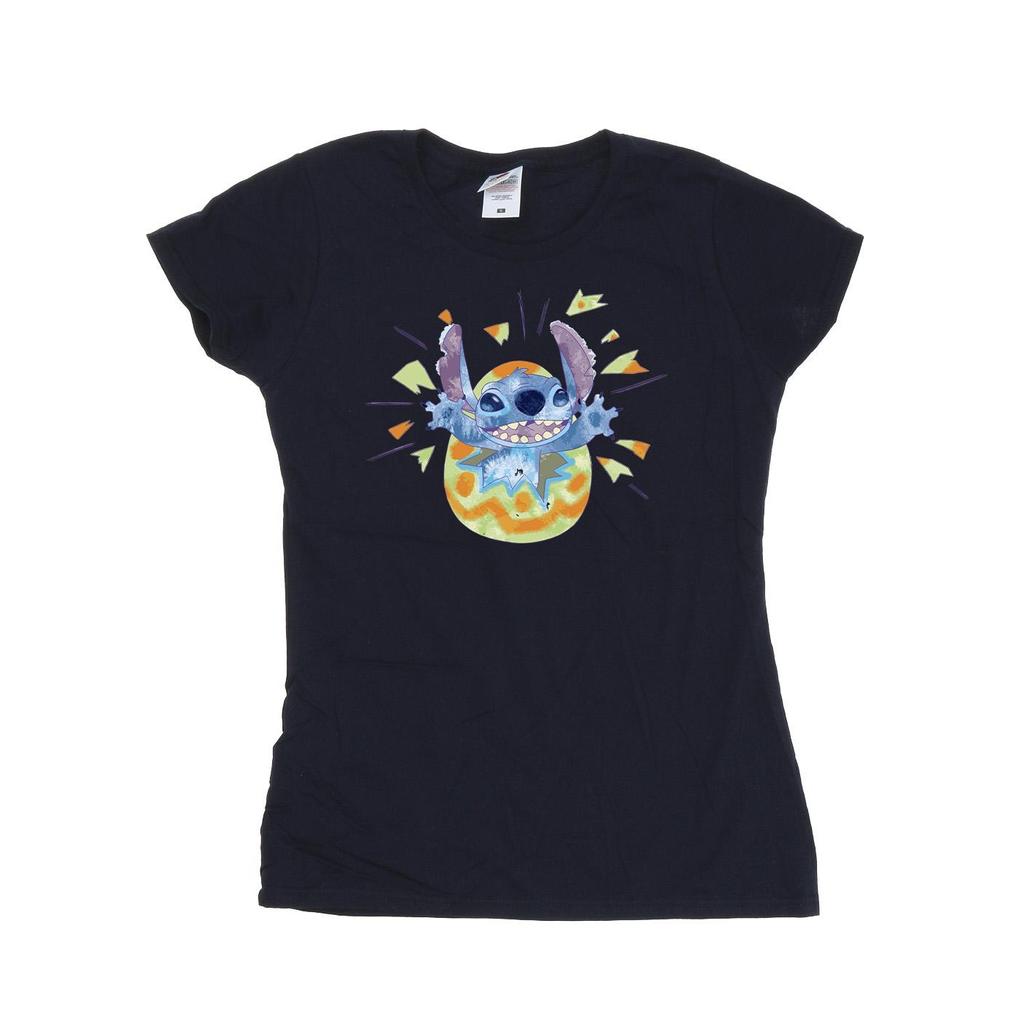 Disney Womens/Ladies Lilo & Stitch Cracking Egg Cotton T-Shirt