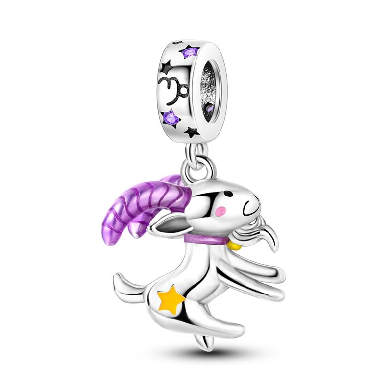 Покрытые медью фиолетовые шармы Цветок Бабочка Подвеска-шарм Бусины Подходят для оригинального браслета DIY Подвески