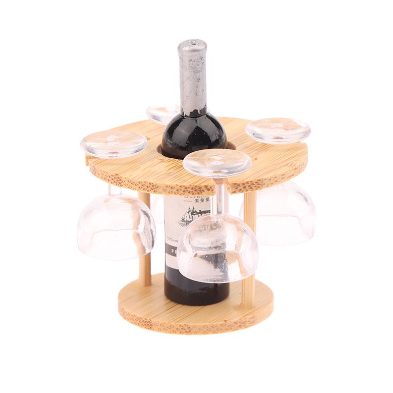 Кукольный домик Миниатюрный Мини Винный Бокал Стойка Набор Бокалов Модель Мебель Для Дома Декор Игрушка Кукольный Дом Аксессуары
