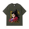 275 GSM Washed T-shirts 100% Cotton Dragon Ball V18 Goku Print Unisex Heavy Cotton T Shirt