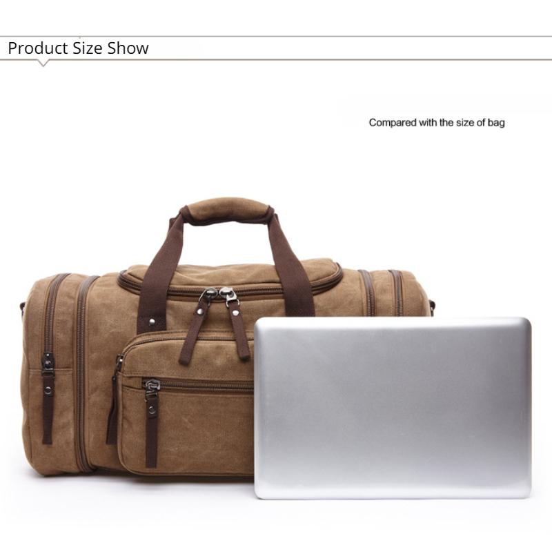 Модная дорожная сумка из выстиранного холста большой вместимости с ремнем через плечо и множеством отделений для бизнеса и отдыха