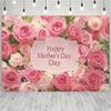 2D Happy Mother's Day Backdrop with Pink Roses Photography Background