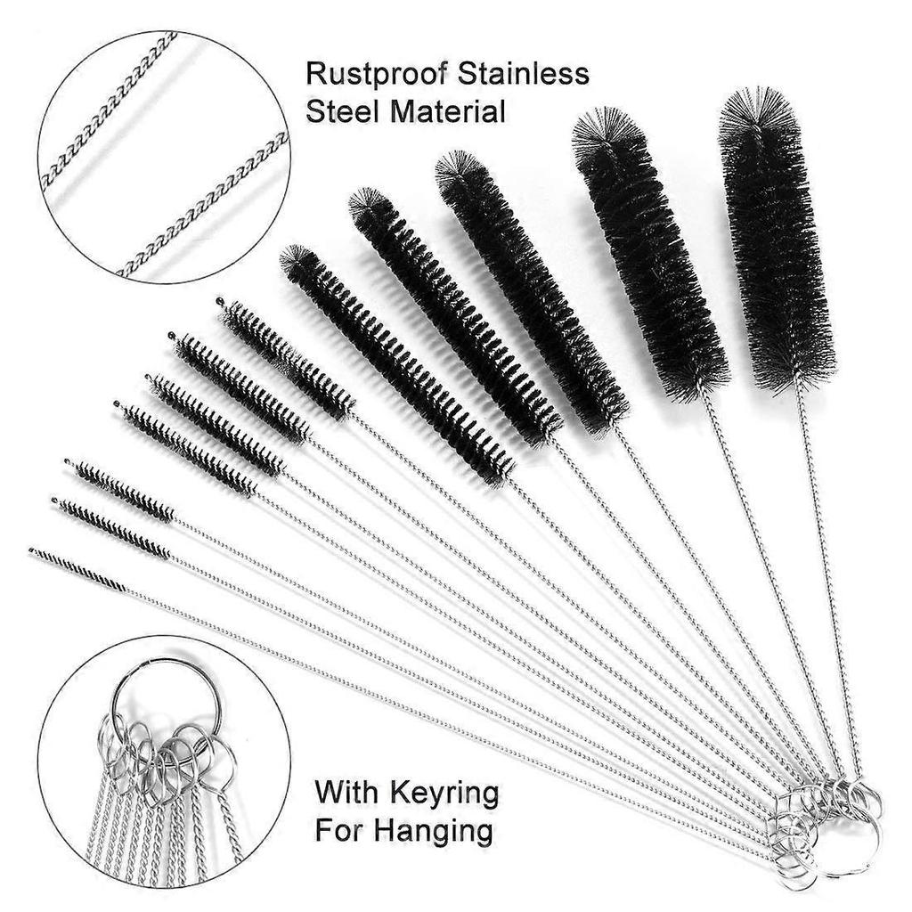 Bottle Brushes for Cleaning Small Pipe Cleaner Brush Small Brush for Cleaning,Reusable Straw Cleaner Brush,Black