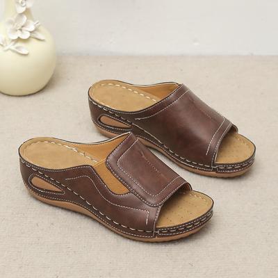 Летние сандалии на платформе для женщин 2024 года, новые повседневные тапочки на танкетке, женские нескользящие пляжные туфли с открытым носком, Sandalias Mujer 36-43