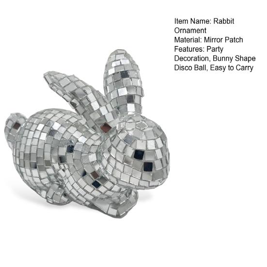 Фигурка кролика-дискотеки, ручная работа, форма кролика, диско-шар, зеркальный кролик, украшение для бара, дома, свадьбы, дня рождения, вечеринки, украшения