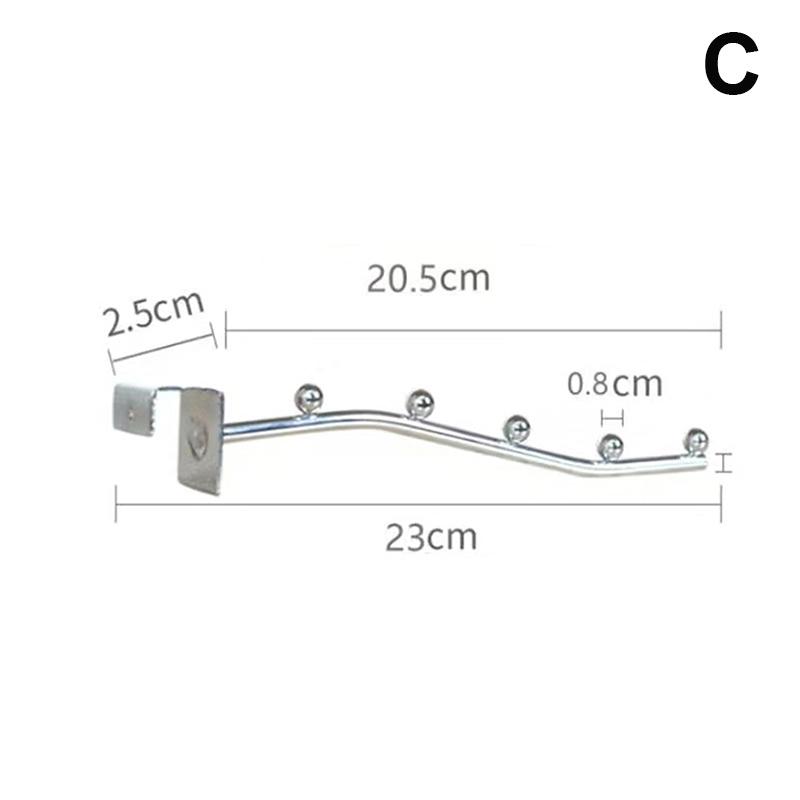Supermarket Clothing Store Stainless Steel Card Square Tube Hook Dormitory Home Balcony Clothes Hook Beaded Shelf Hook