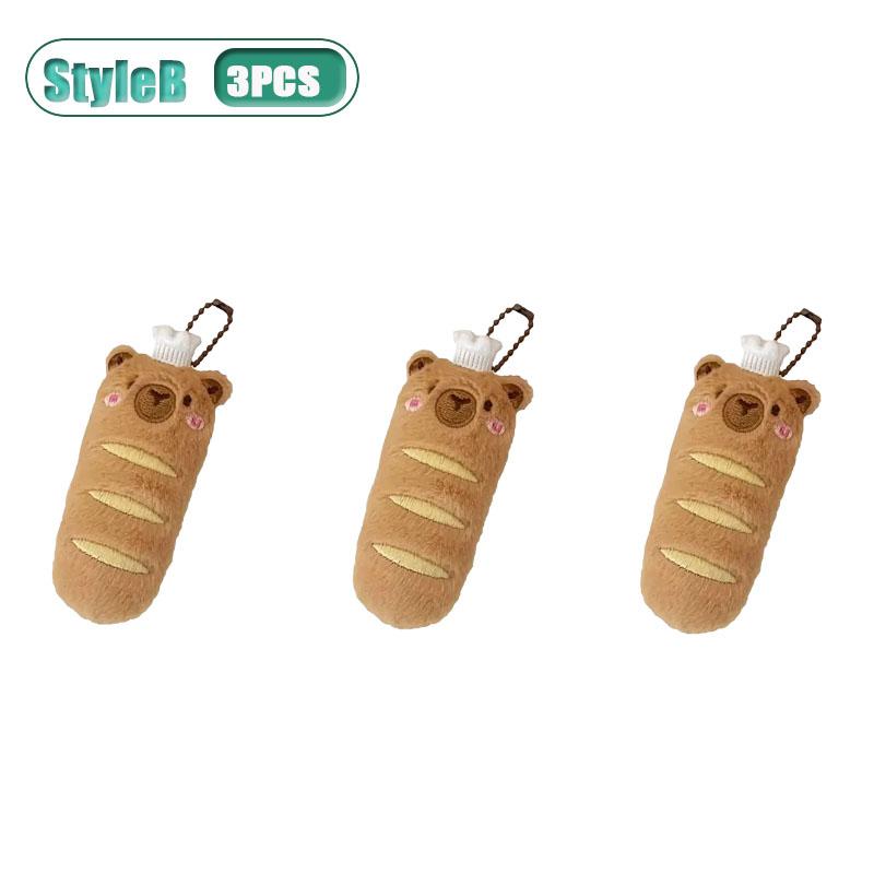 1-10PCS Adorable Capybara Plushie Keyring Funny Bread Topper Anime Style Fluffy Hanging Toy Cute Food Decor For Teens