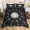 Sun And Moon Duvet Cover Zodiac Twelve Constellation Bedding Set Microfiber Galaxy Astrology Quilt Cover For Kids Boy Girl Decor