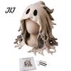 Creative Hobby for Adults Animal Hood Hat Crochet Kit, DIY Earflap Holiday Gift Idea Cute Craft Kit Beginners, Handmade Winter Headwear Complete Yarn