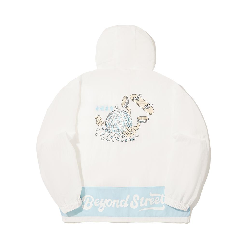 Li Ning Phil Hackett Художник Лимитированная Серия Удобный Со спущенным плечом Свободный крой Худи на молнии Спортивный ветрозащитный мужской Верхняя одежда AFDV975-3