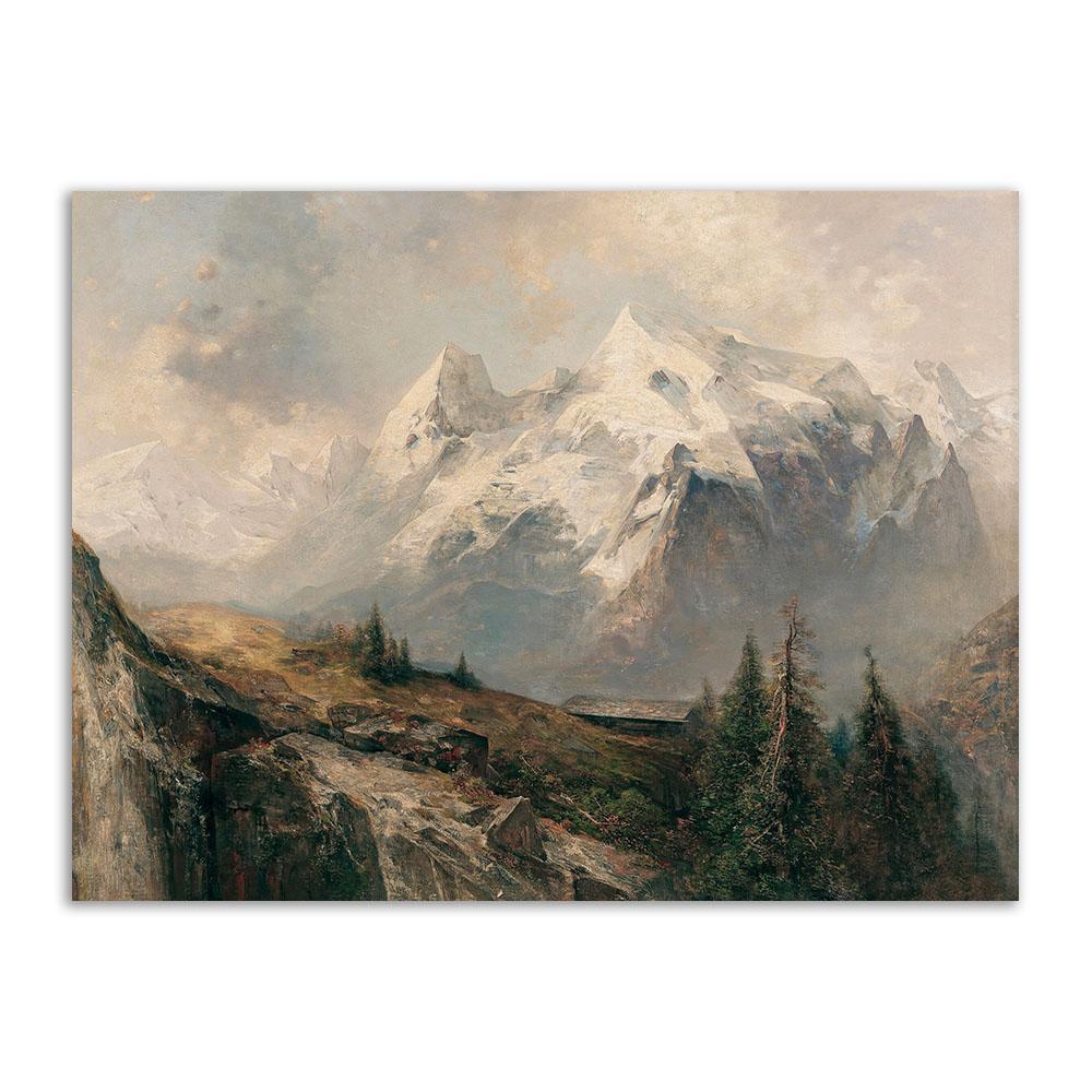 Ретро настенное искусство, скандинавская картина на холсте, настенный постер и принты, винтажное деревенское поле, пейзажное украшение, картина для гостиной