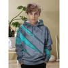 Scratch 3D Print Hoodies For Boys - Casual Graphic Design With Stretch Fabric For Comfortable Spring/Autumn Wear