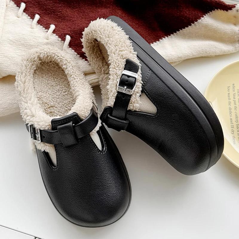 Зимние водонепроницаемые клоги-тапочки женские легкие теплые на меху Birken Shoes женские уличные комнатные нескользящие хлопковые тапочки 2025