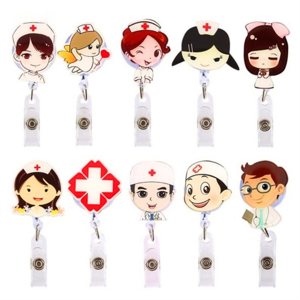 1PC Nurse ID Name Card Badge Reel Doctor Clips Name Card Holder Card Holder Clip Office Supplies Badge Holder Clip