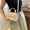 Fashionable Temperament Woven Lace Straw Personalized Summer New One-shoulder Cross-body Small Square Women's Bag Drop Shipping