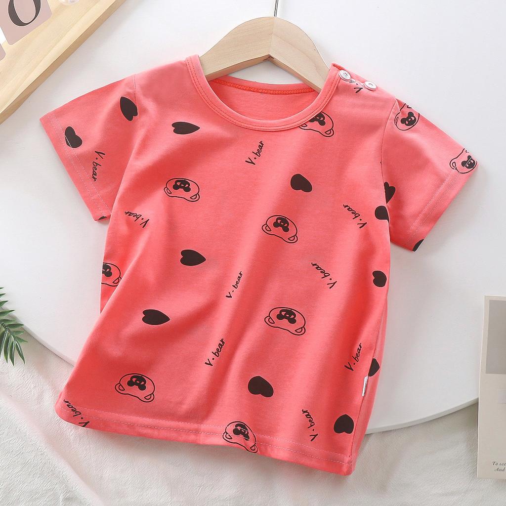Children's Cotton Short Sleeve Summer Boy's T-shirt Cartoon Short Sleeve Top for Girls