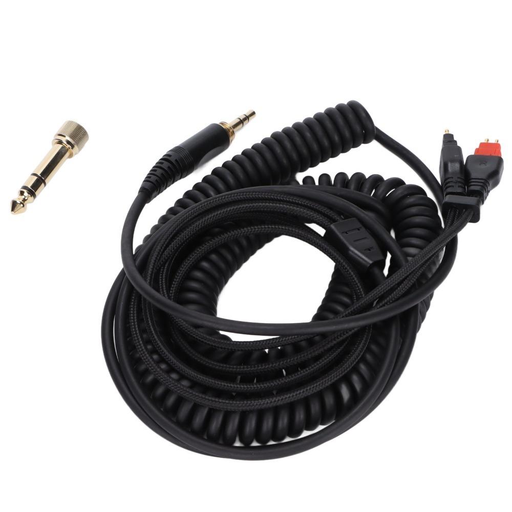 Plug and Play Spring Wire Flexible Stereo Jack Cable for HD660s HD650 HD600 HD580 Daily Use