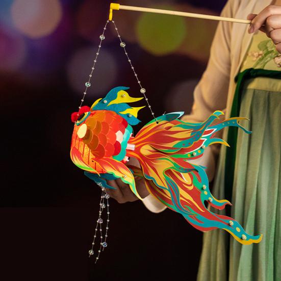 Комплект материалов для фонарей DIY Набор фонарей с золотой рыбкой Традиционный китайский фонарь для весенних фестивалей середины осени