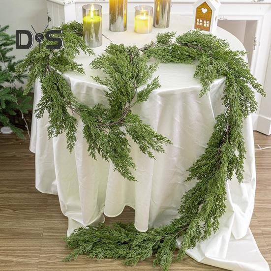 6,2-футовая искусственная кедровая гирлянда из норфолкской сосны, рождественская зелень, искусственные сосновые ветки для праздничного украшения свадьбы