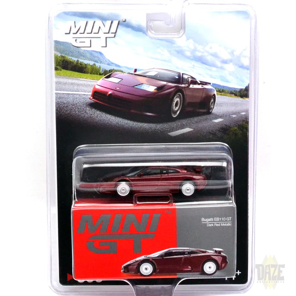 MINI GT 164 в масштабе MiJo TOYS - BUGATTI EB110 GT (ТЕМНО-КРАСНЫЙ МЕТАЛЛИК)