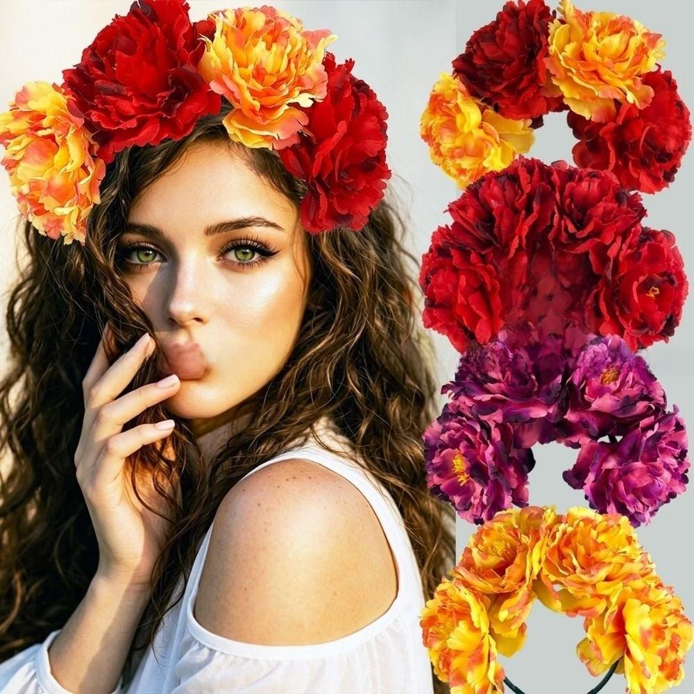 Simulated Flower Artificial Flower Crown Gorgeous Design Bohemian Hair Accessories Festivals