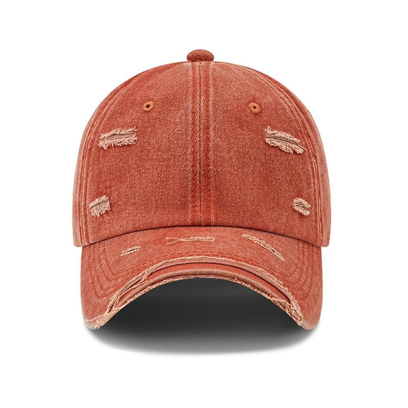 Hat tongue hole washed cotton hat logo retro old cap men's outdoor light board sunshade baseball cap