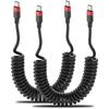 2 шт. Спиральный USB C на USB C Кабель Автомобильное Зарядное Устройство USBC Шнур Типа-C Быстрая Зарядка для Carplay iPhone 17/16/15 Plus/Pro Max Samsung Galaxy