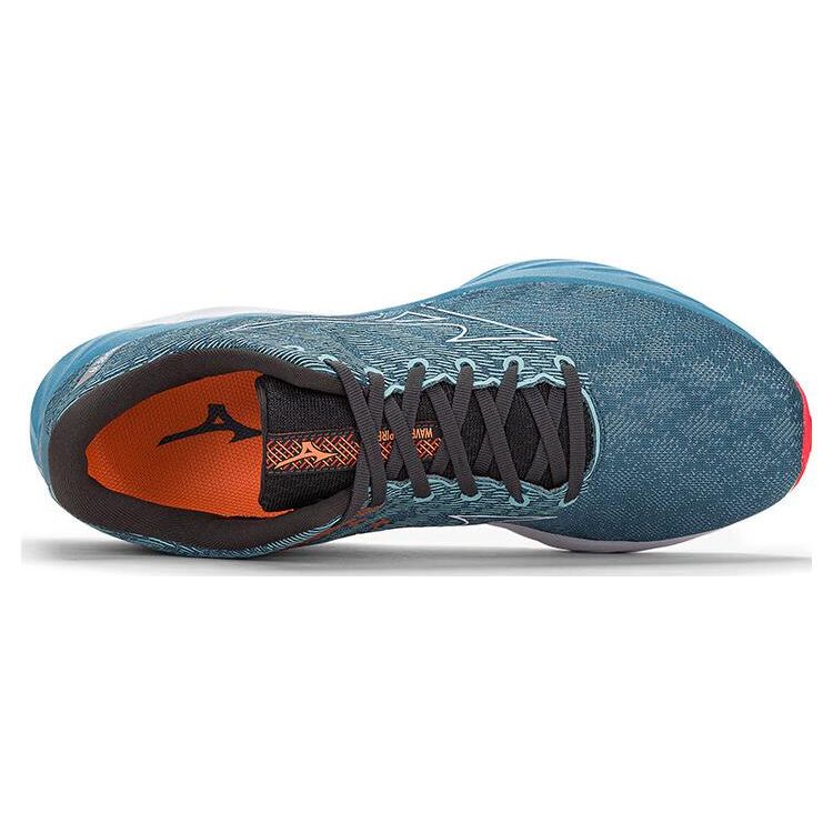 Mizuno Wave Inspire 19 Кроссовки для бега с круглым носком, на шнуровке, нескользящие, прочные, легкие, с низким верхом, мужские, синие J1GC234401