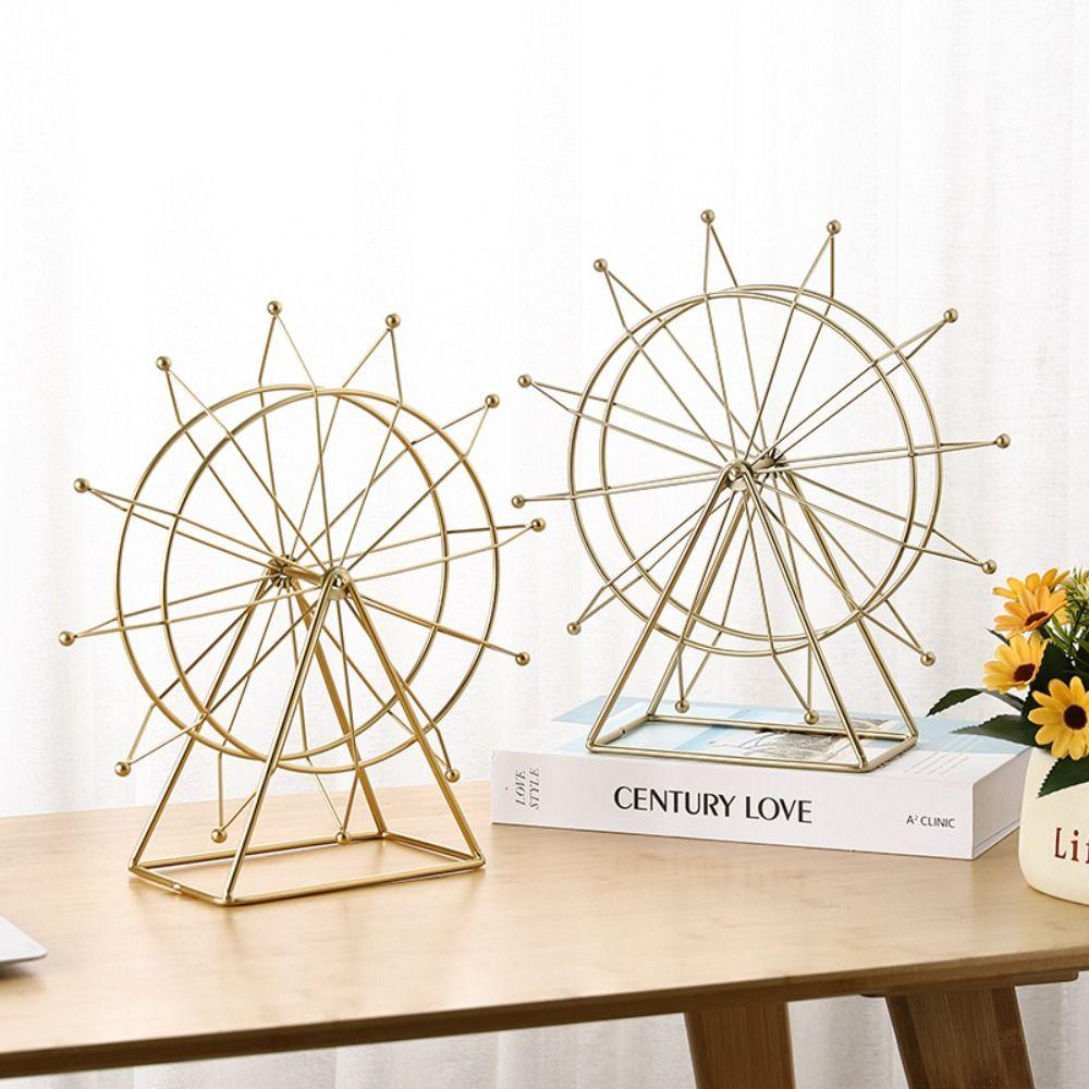 Handmad Ferris Wheel Model Iron Ferris Wheel Table Decorations Desktop Decorative