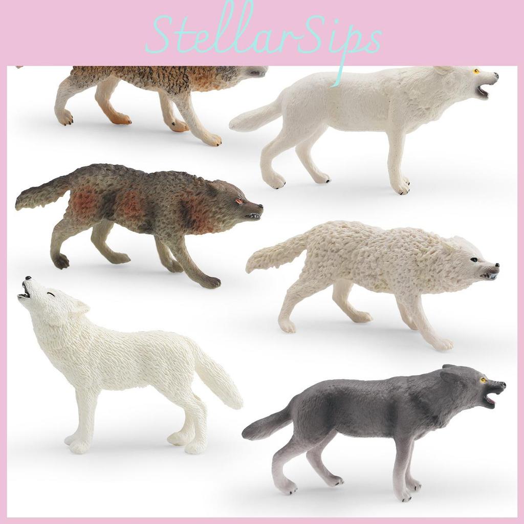 Natureinspired Animal Pvc Models Collection With Standing Wolf Figures For Childrens Toys