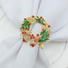 10pcs/lot New Christmas Wreath Napkin Ring Diamond Napkin Ring Napkin Buckle Holiday Party Hotel Desktop Decoration