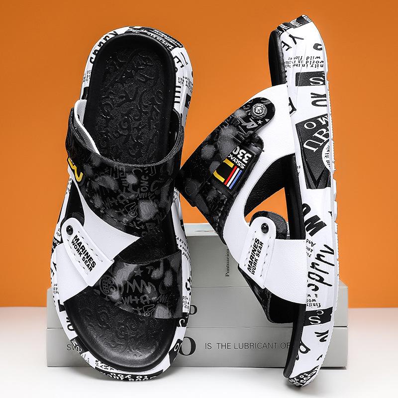 Мужская обувь сандалии 2024 новые тапочки попкорн летние классные пляжные повседневные универсальные классные тапочки взрыв прямой трансляции