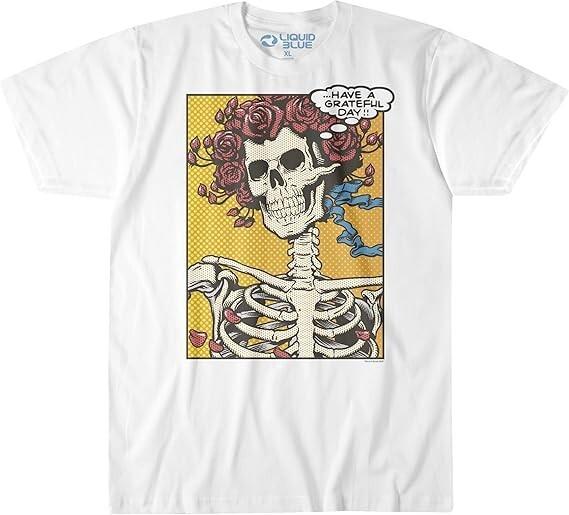 Bertha Pop Art Grateful Dead Shirt Liquid Blue Have A Grateful Day Tshirt