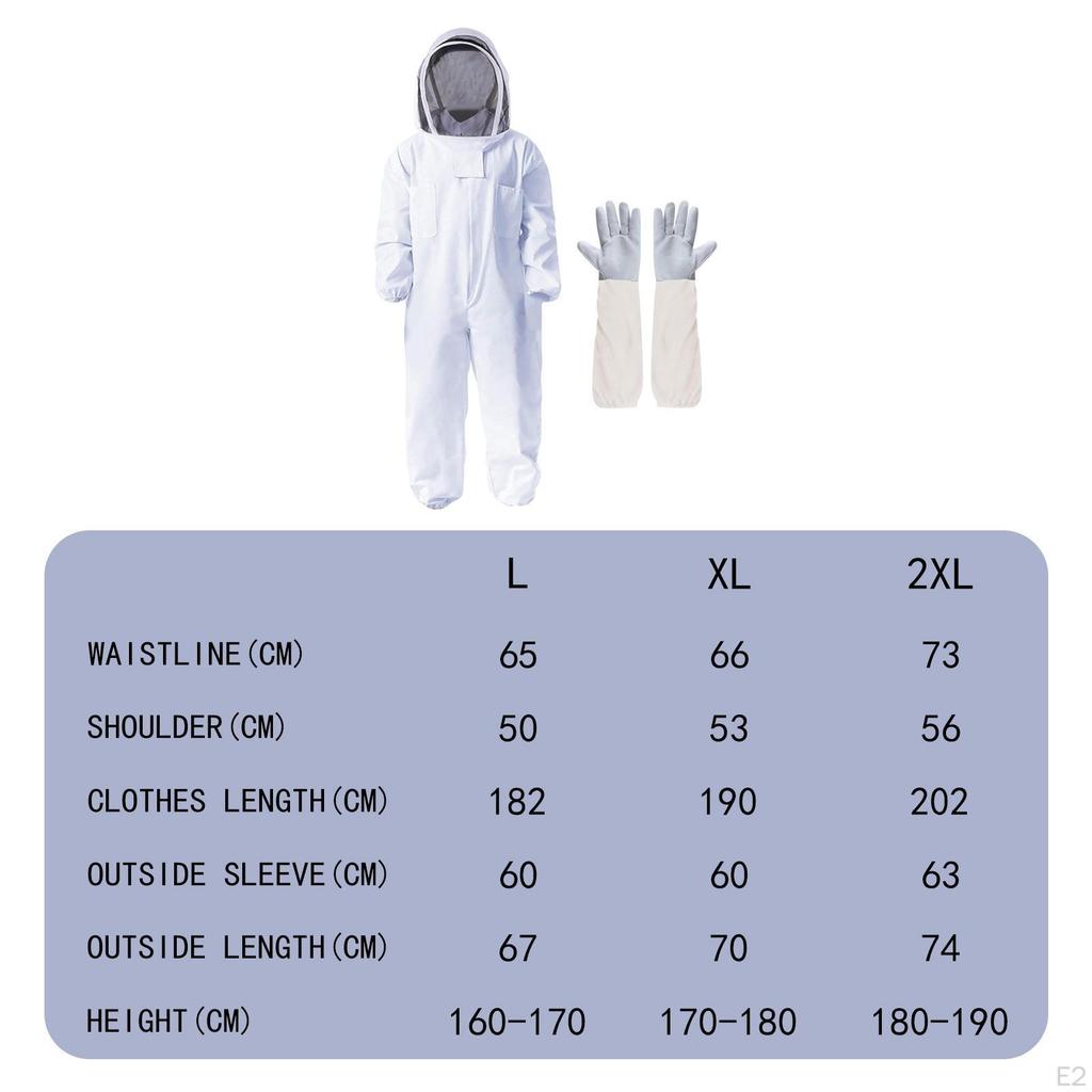 Bee Suit Beekeeping Breathable Detachable Fencing Veil Hood with Gloves, Outfit Costume for