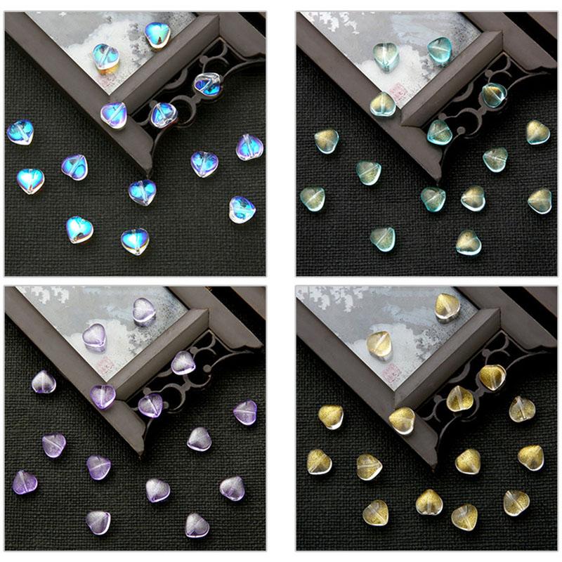 Главная Товары для вечеринок Браслеты Шпилька DIY Стеклянные бусины ручной работы Чешские популярные бусины цвета AB в форме сердца Серьги-разделители Горячая распродажа для изготовления ювелирных изделий