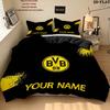 Custom Borussia Dortmund Bedding Quilt Set Quilt Cover Pillowcase Home Decoration Birthday Gift (1 * Duvet Cover + 2 * Pillowcase, Without Core)