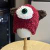 Новая милая плюшевая шапка с большими глазами маленького монстра для женщин. Осенне-зимняя утолщенная теплая шапка-ушанка, вязаная шапка-пуловер.